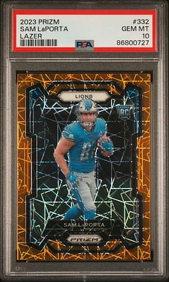 2023 Panini Prizm 332 Sam Laporta Lazer Prizm PSA 10