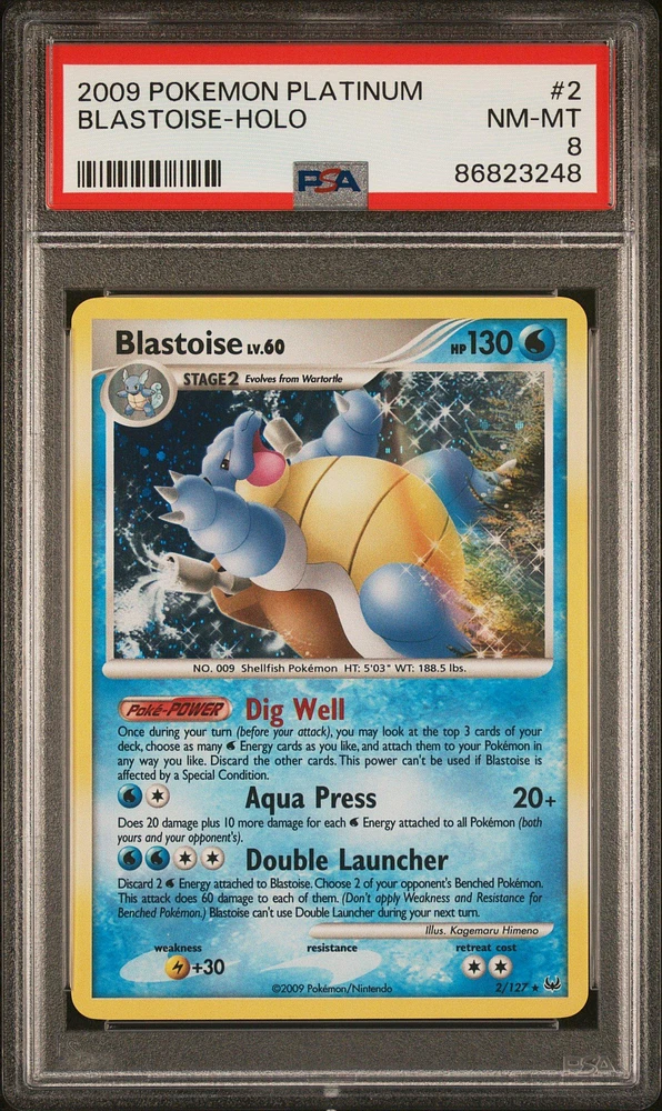 2009 Pokemon Platinum 2 Blastoise PSA 8