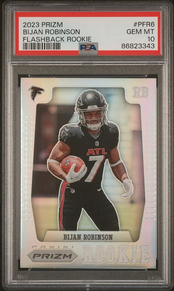 2023 Panini Prizm Prizm Flashback Rookie Pfr6 Bijan Robinson PSA 10