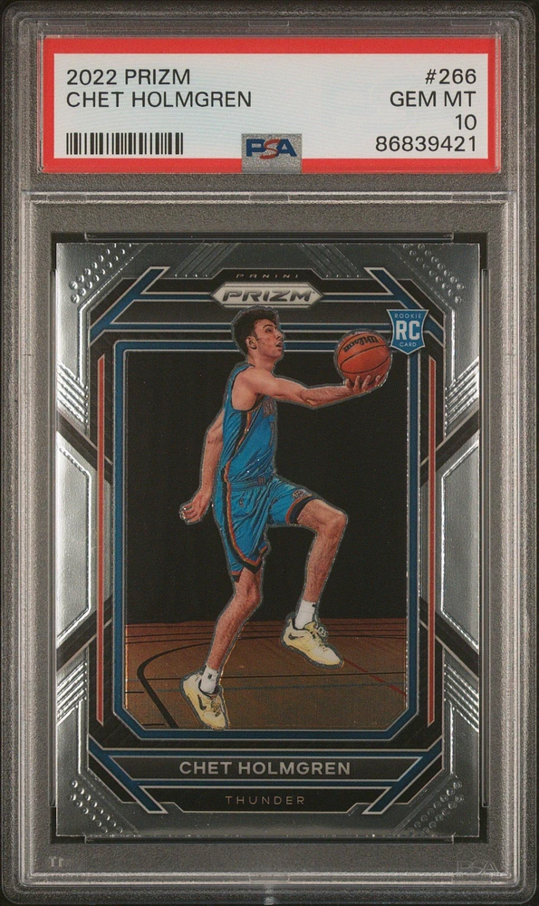 2022 Panini Prizm 266 Chet Holmgren PSA 10