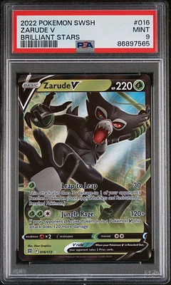 2022 Pokemon Sword & Shield Brilliant Stars 016 Zarude V PSA 9