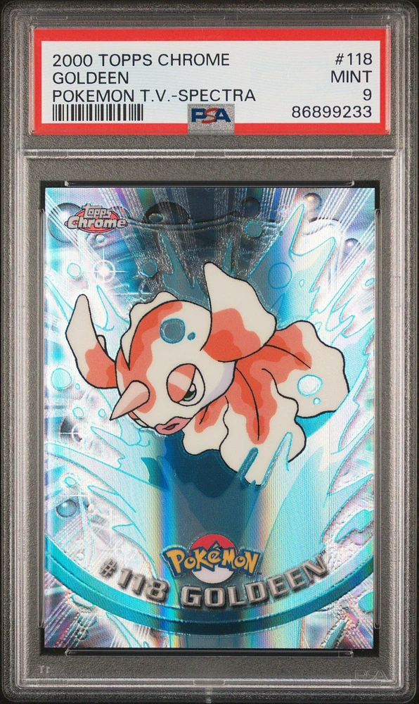 2000 Topps Chrome Pokemon T.v. 118 Goldeen Spectra PSA 9