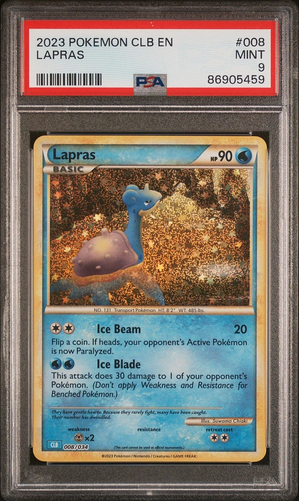 2023 Pokemon Clb-trading Card Game Classic Blastoise & Suicune Ex Deck 008 Lapras PSA