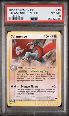 2003 Pokemon Ex Dragon 19 Salamence-reverse Foil PSA 8