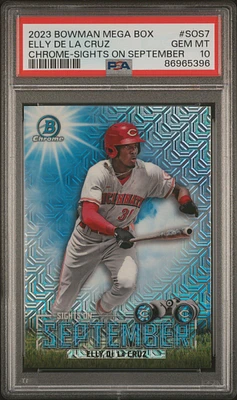 2023 Bowman Mega Box Chrome Sights On September Sos7 Elly De La Cruz PSA 10
