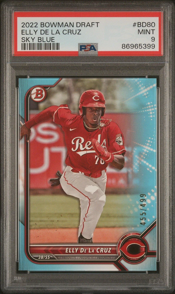 2022 Bowman Draft Bd80 Elly De La Cruz Sky Blue PSA 9