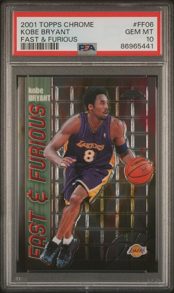 2001 Topps Chrome Fast & Furious Ff06 Kobe Bryant PSA 10