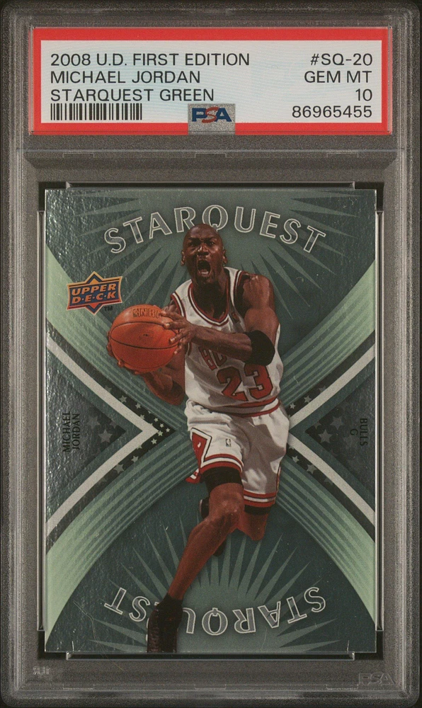 2008 Upper Deck First Edition Starquest Green Sq-20 Michael Jordan PSA 10