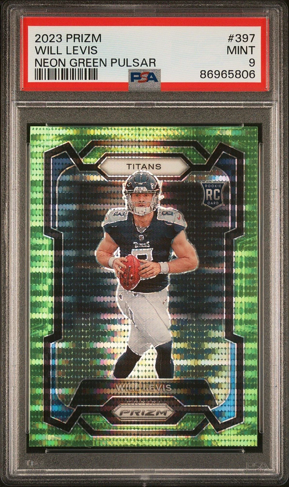 2023 Panini Prizm 397 Will Levis Neon Green Pulsar PSA 9