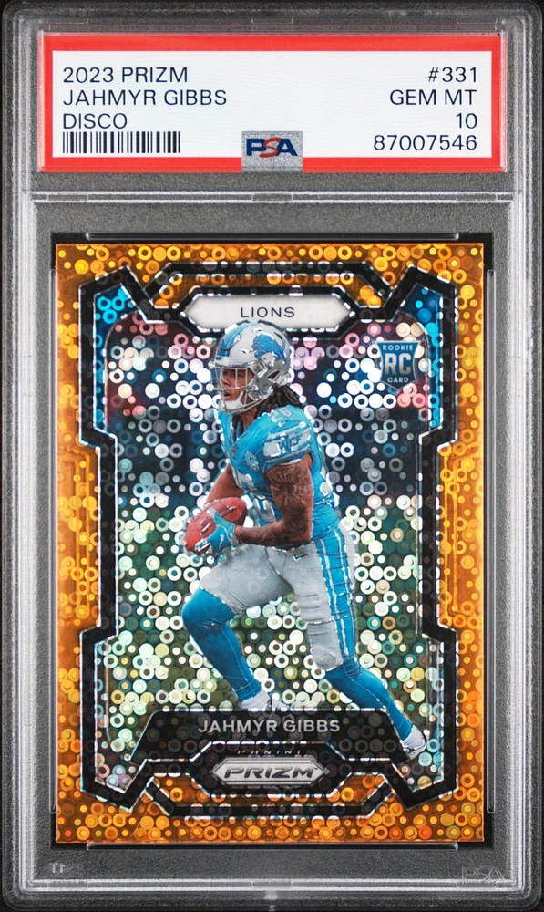 2023 Panini Prizm 331 Jahmyr Gibbs Disco Prizm PSA 10