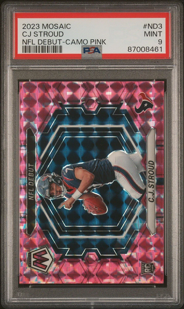 2023 Panini Mosaic Nfl Debut Nd3 Cj Stroud Camo Pink PSA 9