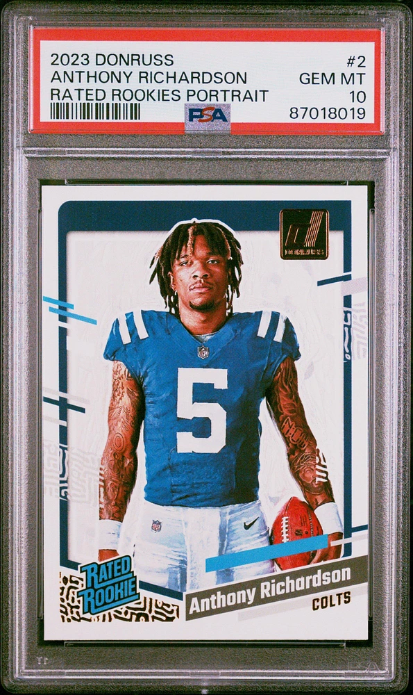 2023 Panini Donruss Rated Rookies Portrait 2 Anthony Richardson PSA