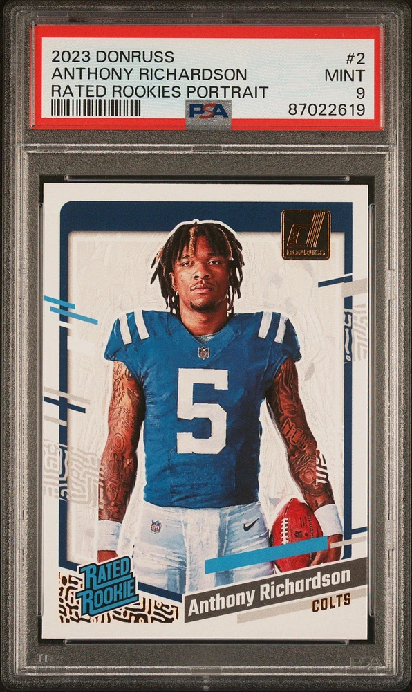 2023 Panini Donruss Rated Rookies Portrait 2 Anthony Richardson PSA 9