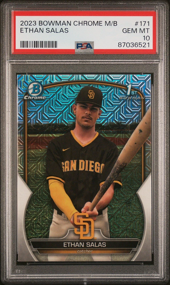 2023 Bowman Mega Box Chrome 171 Ethan Salas PSA 10