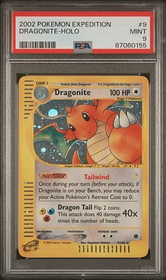 2002 Pokemon Expedition 9 Dragonite-holo PSA 9