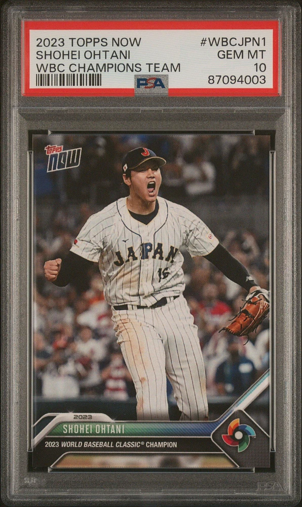 2023 Topps Now World Baseball Classic Champions Team Wbcjpn1 Shohei Ohtani PSA 10
