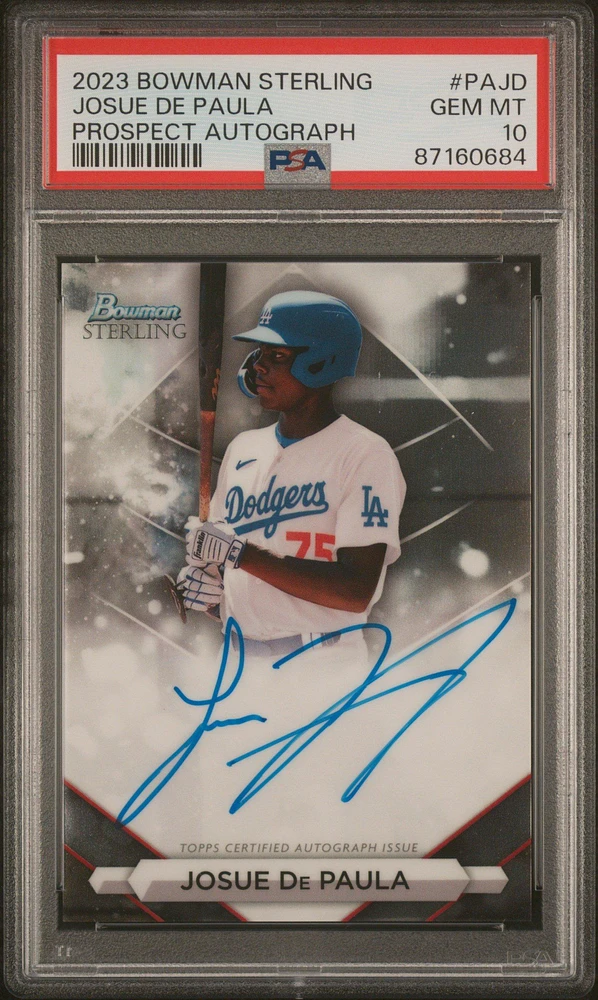 2023 Bowman Sterling Prospect Autographs Pajd Josue De Paula PSA 10