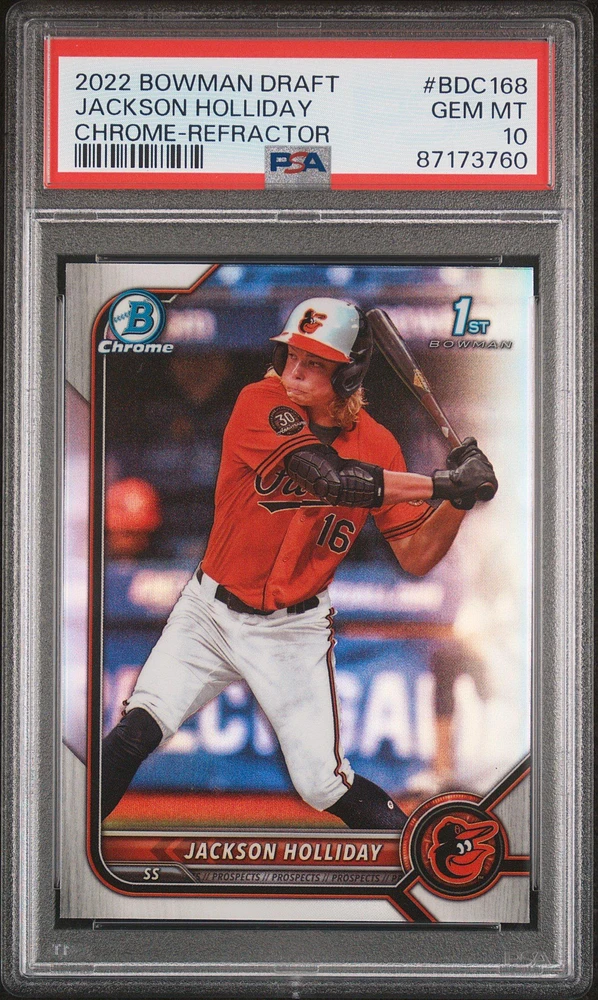 2022 Bowman Draft Bdc168 Jackson Holliday Chrome-refractor PSA 10