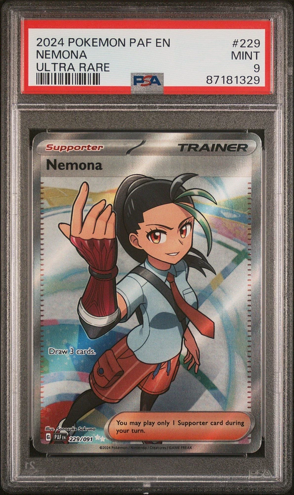 2024 Pokemon Paf En-paldean Fates 229 Nemona Ultra Rare PSA