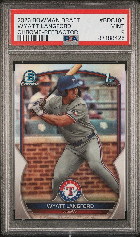 2023 Bowman Draft Bdc106 Wyatt Langford Chrome-refractor PSA