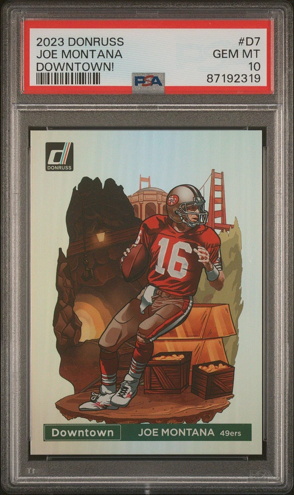 2023 Panini Donruss Downtown! D7 Joe Montana PSA