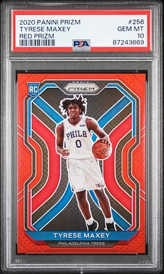 2020 Panini Prizm 256 Tyrese Maxey Red Prizm PSA 10