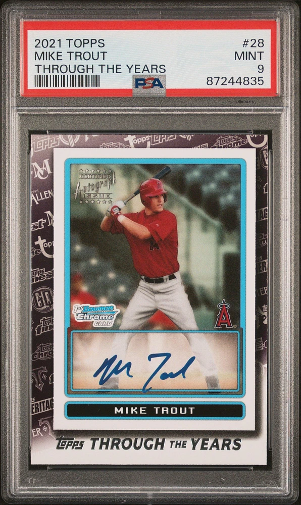2021 Topps Through The Years 28 Mike Trout PSA 9