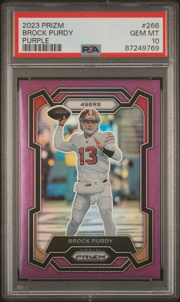 2023 Panini Prizm 266 Brock Purdy Prizm PSA 10