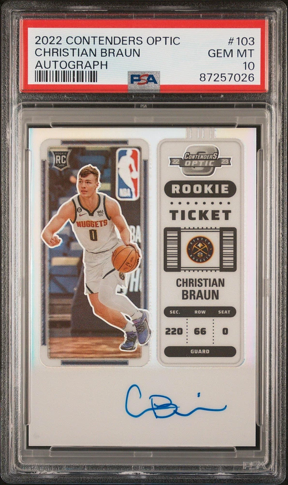 2022 Panini Contenders Optic 103 Christian Braun PSA 10