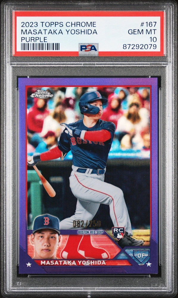 2023 Topps Chrome 167 Masataka Yoshida Purple Refractor PSA 10
