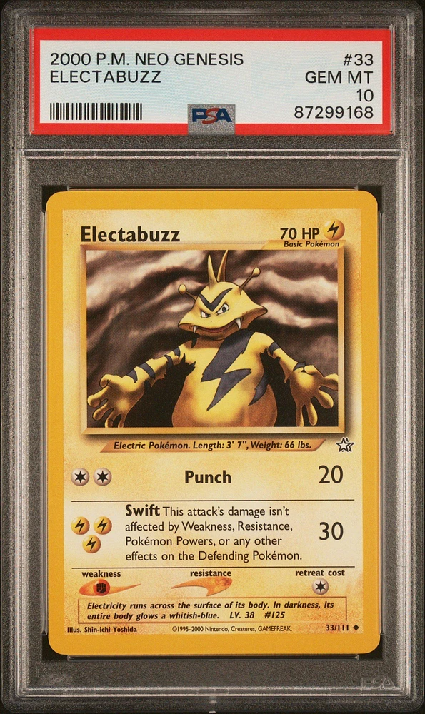 2000 Pokemon Neo Genesis 33 Electabuzz PSA 10