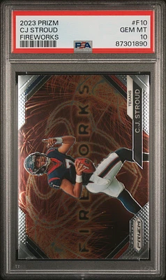 2023 Panini Prizm Fireworks F10 Cj Stroud PSA 10