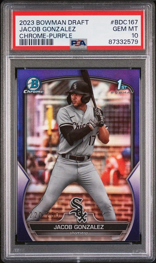 2023 Bowman Draft Bdc167 Jacob Gonzalez Chrome-purple PSA 10