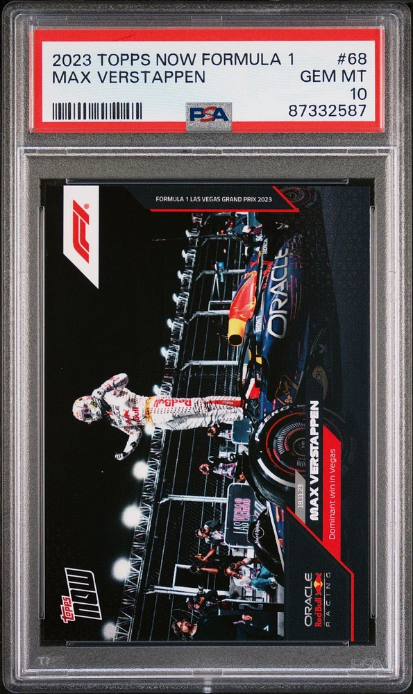 2023 Topps Now Formula 1 68 Max Verstappen PSA 10