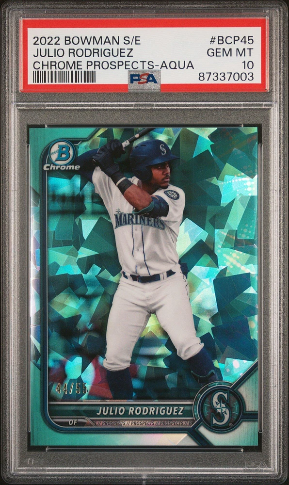 2022 Bowman Sapphire Edition Chrome Prospects Bcp45 Julio Rodriguez Aqua PSA 10