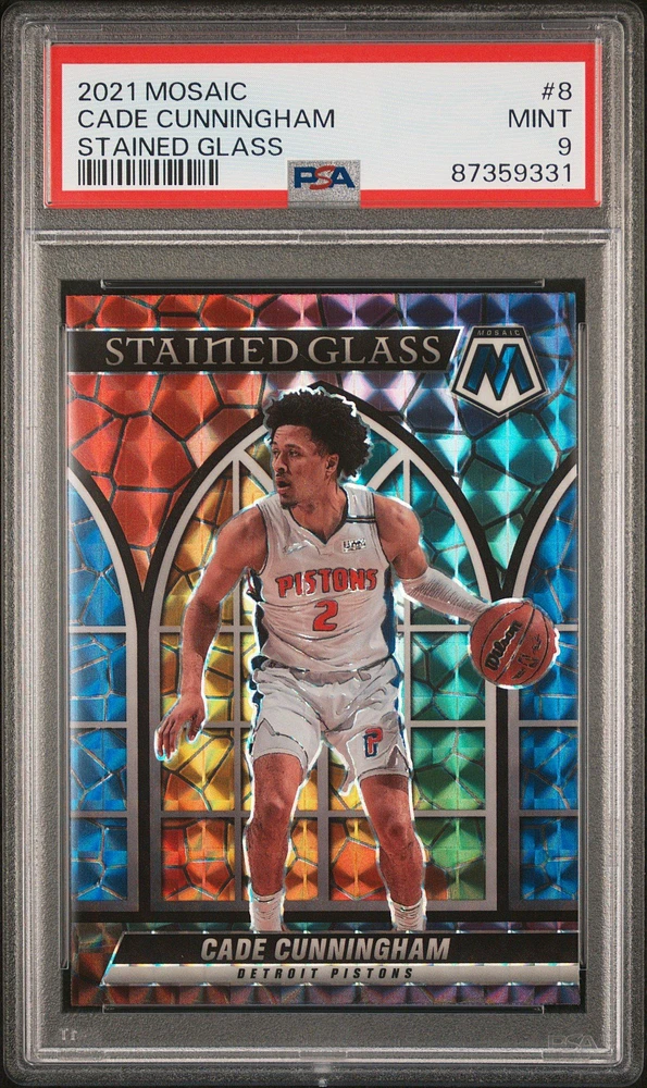 2021 Panini Mosaic Stained Glass 8 Cade Cunningham PSA 9