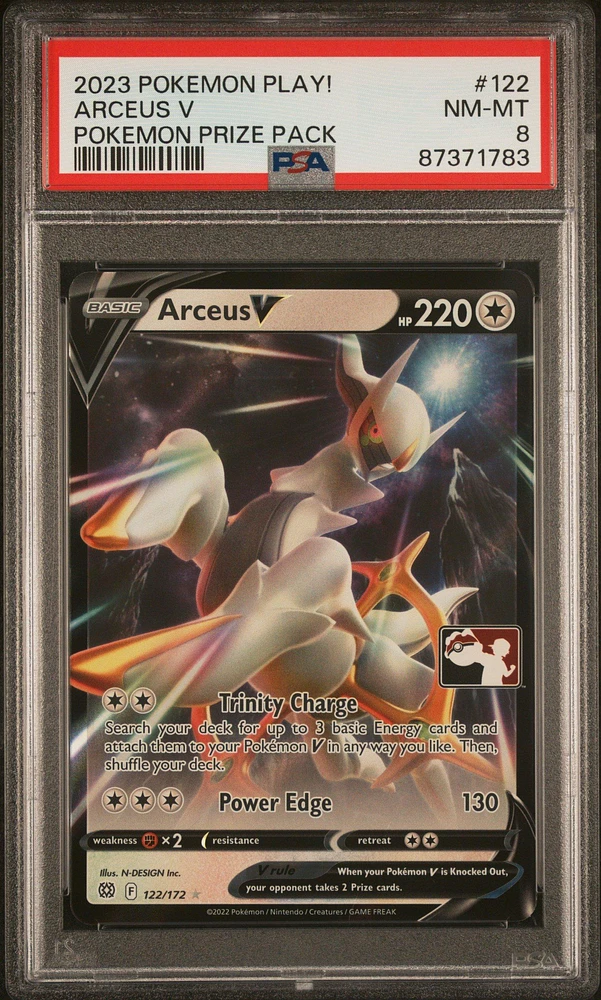2023 Pokemon Play! Pokemon Prize Pack 122 Arceus V PSA 8