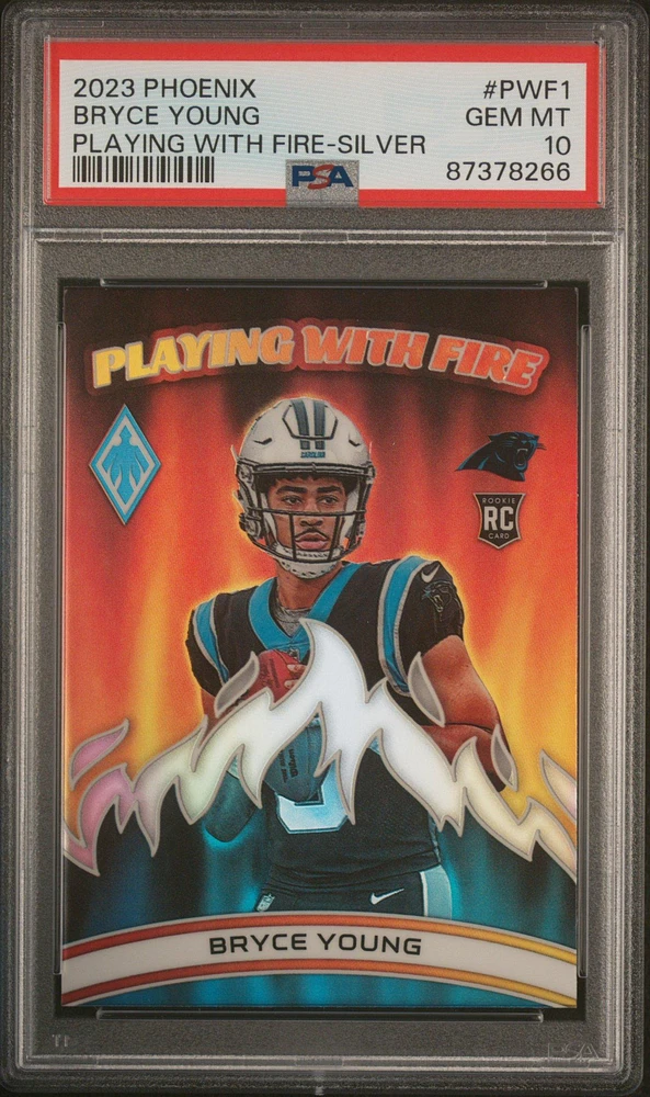 2023 Panini Phoenix Playing With Fire Pwf1 Bryce Young Silver PSA 10
