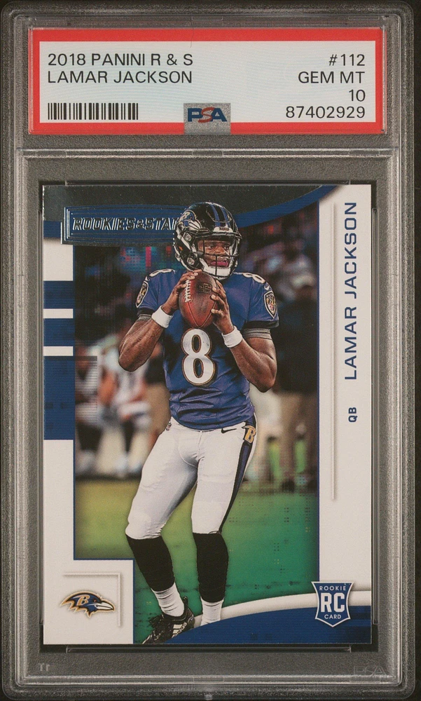 2018 Panini Rookies & Stars 112 Lamar Jackson PSA 10