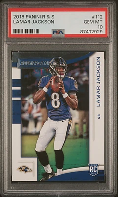 2018 Panini Rookies & Stars 112 Lamar Jackson PSA 10