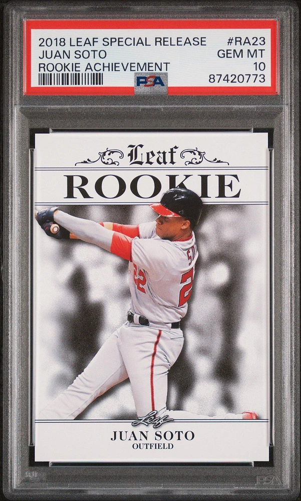 2018 Leaf Special Release Rookie Achievement Ra23 Juan Soto PSA 10