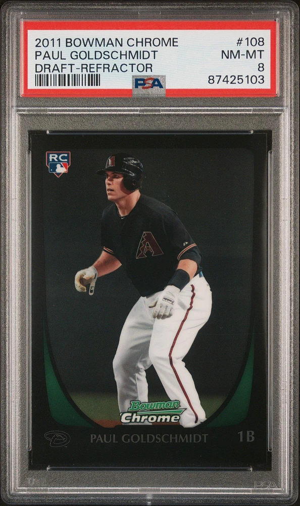 2011 Bowman Chrome Draft 108 Paul Goldschmidt Refractor PSA 8