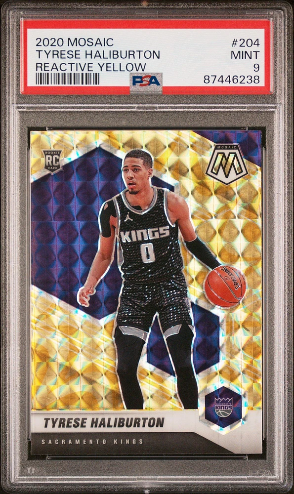 2020 Panini Mosaic 204 Tyrese Haliburton Reactive Yellow PSA 9