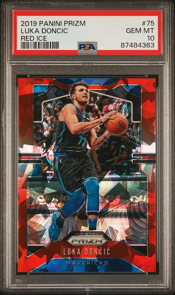 2019 Panini Prizm 75 Luka Doncic Red Ice PSA 10