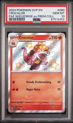 2024 Pokemon Svp En-sv Black Star Promo 080 Crocalor Paldean Fates Skeledirge Ex Premium Collection PSA 10