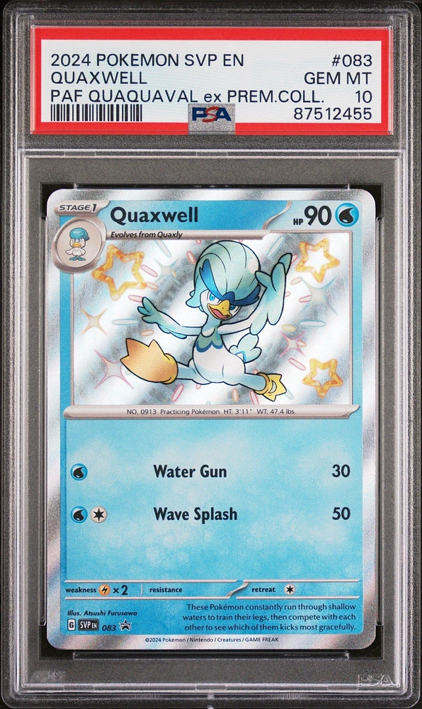 2024 Pokemon Svp En-sv Black Star Promo 083 Quaxwell Paldean Fates Quaquaval Ex Premium Collection PSA 10