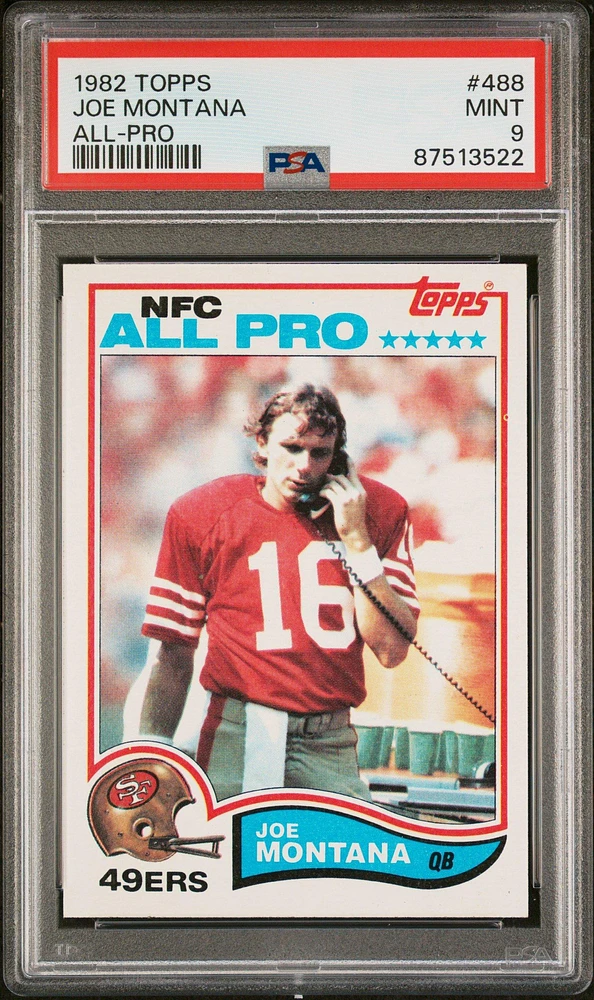 1982 Topps 488 Joe Montana All-pro PSA 9