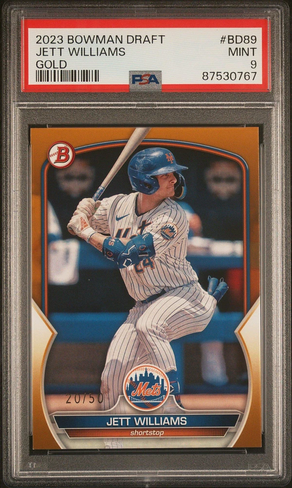 2023 Bowman Draft Bd89 Jett Williams Gold PSA 9
