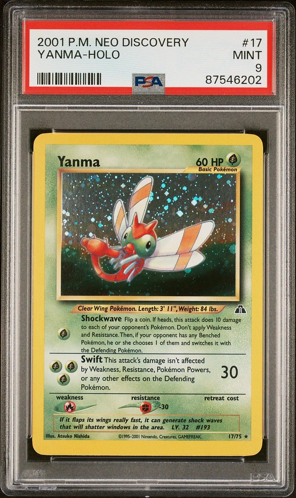 2001 Pokemon Neo Discovery 17 Yanma PSA 9