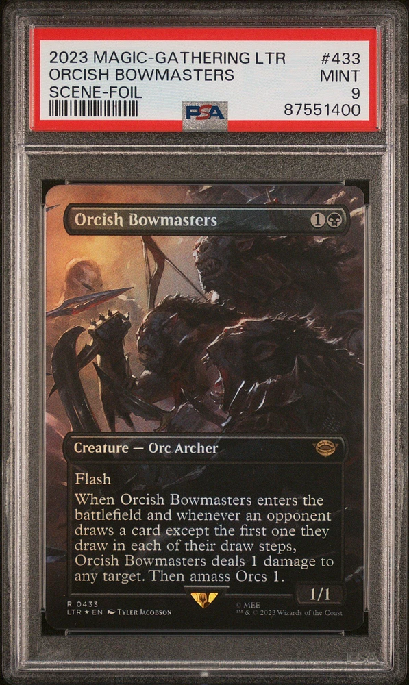 2023 Magic The Gathering Tales Of Middle-earth 433 Orcish Bowmasters Scene-foil PSA 9